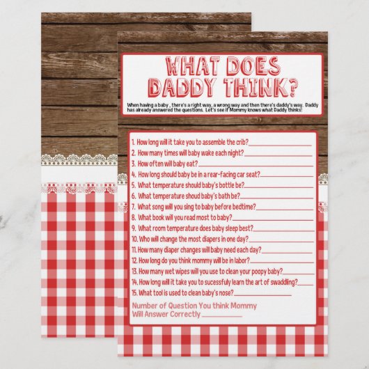 Wat denkt papa? Rood Baby Q (Voorkant / Achterkant)