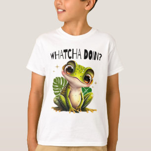 Wat doe je? Grappige nieuwsgierige kikker T-shirt