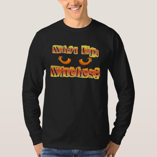 Wat doen heksen  Halloween enge ogen T-shirt (Voorkant)