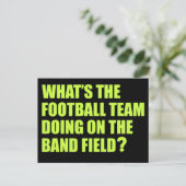 Wat doet het Football Team? School Band-Humor Briefkaart (Staand voorkant)