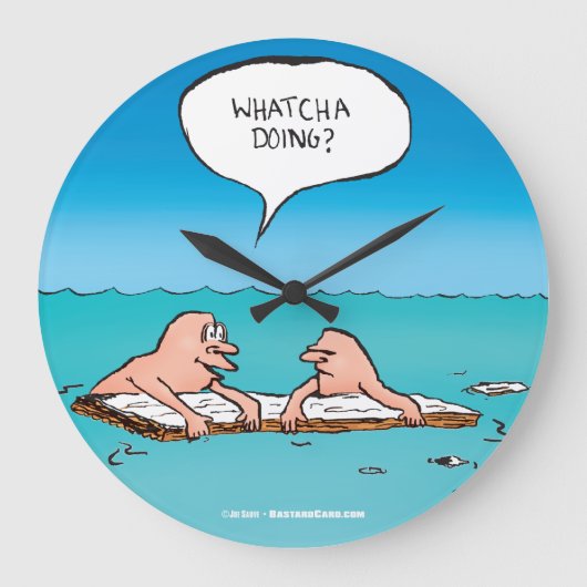 Wat doet u? Funny Shipwreck Cartoon Grote Klok (Voorkant)