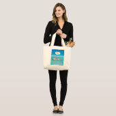Wat doet u? Funny Shipwreck Cartoon Grote Tote Bag (Voorkant (model))