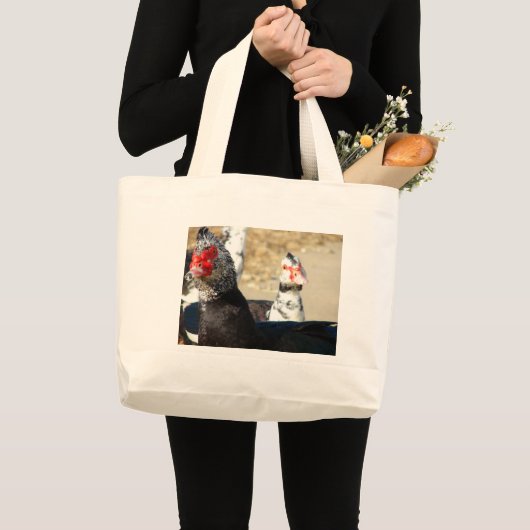 "Wat doet u?" Grote Tote Bag (Voorkant (product))