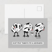 Wat dove Turkeys doen in november Feestdagenkaart (Voorkant / Achterkant)