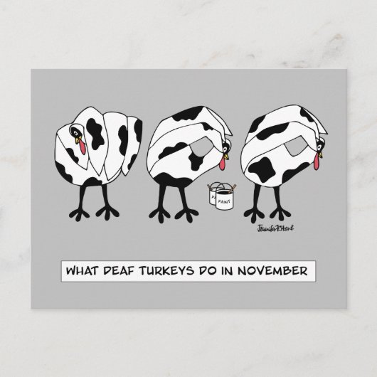 Wat dove Turkeys doen in november Feestdagenkaart (Voorkant)
