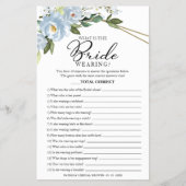 Wat draagt de bruid spel bloemige stoff dusty blue flyer (Voorkant)