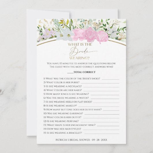 Wat Draagt De Bruid Spel Wildflower Kaart (Voorkant)