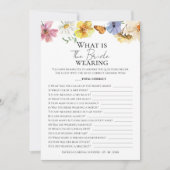 Wat draagt de bruid? | Wildbloemspel Kaart (Voorkant)