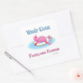 Wat drijft je Flamingo 3? Vierkante Sticker (Envelop)