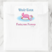 Wat drijft je Flamingo 3? Vierkante Sticker (Tas)