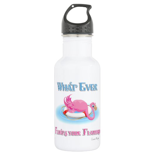 Wat drijft je Flamingo 3? Waterfles (Voorkant)