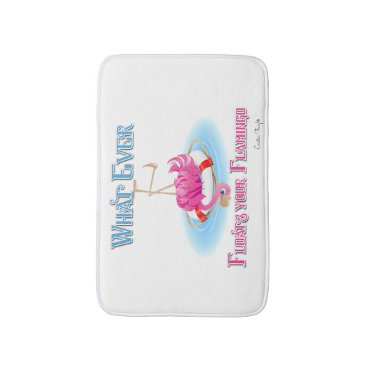 Wat drijft je Flamingo? Badmat (Voorkant Verticaal)