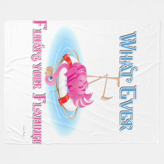 Wat drijft je Flamingo? Fleece Deken (Voorkant (Horizontaal))