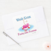 Wat drijft je Flamingo? Vierkante Sticker (Envelop)