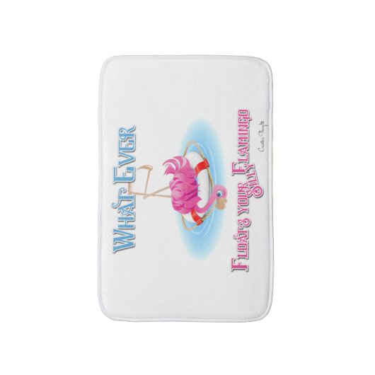 Wat drijft je Gekke Flamingo ook uit Badmat (Voorkant Verticaal)