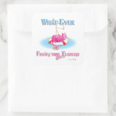 Wat drijft je Gekke Flamingo ook uit Vierkante Sticker (Tas)