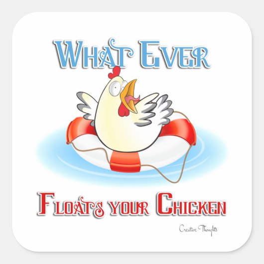 Wat drijft je kip 2? vierkante sticker (Voorkant)