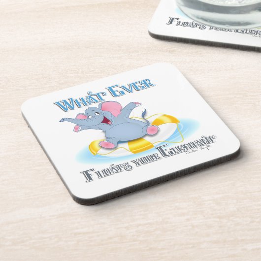 Wat drijft je olifant? bier onderzetter (Linkerzijde)