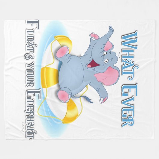 Wat drijft je olifant? fleece deken (Voorkant (Horizontaal))
