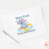 Wat drijft je olifant? vierkante sticker (Envelop)