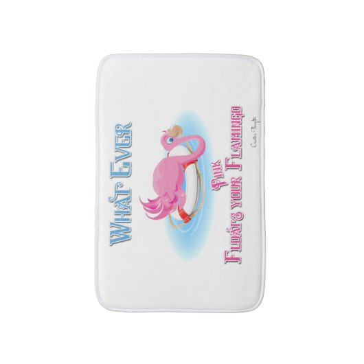 Wat drijft je roze flamingo? badmat (Voorkant Verticaal)