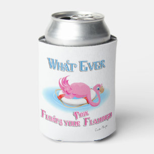 Wat drijft je roze flamingo? blikjeskoeler