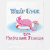 Wat drijft je roze flamingo? fleece deken (Voorkant)