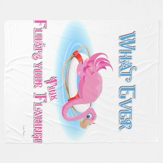 Wat drijft je roze flamingo? fleece deken (Voorkant (Horizontaal))