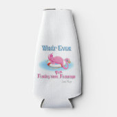 Wat drijft je roze flamingo? flesjeskoeler (Voorkant)