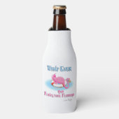 Wat drijft je roze flamingo? flesjeskoeler (Fles Voorkant)
