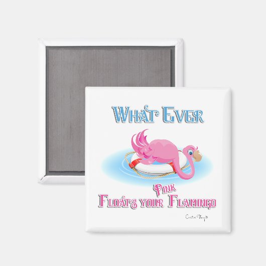 Wat drijft je roze flamingo? magneet (Voorkant / Achterkant)