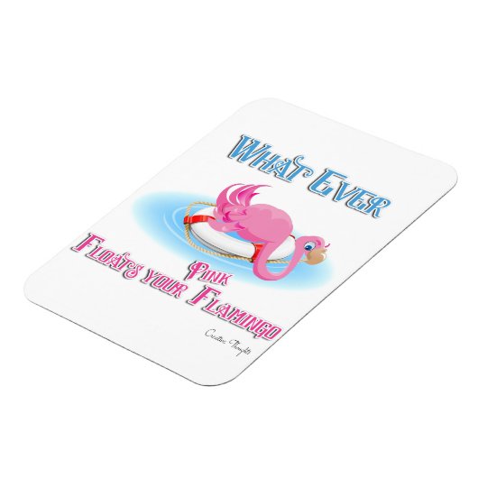 Wat drijft je roze flamingo? magneet (Linkerzijde)