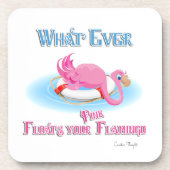 Wat drijft je roze flamingo? onderzetter (Voorkant)