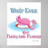 Wat drijft je roze flamingo? poster (Voorkant)