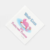 Wat drijft je roze flamingo? servet (Hoek)