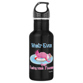Wat drijft je roze flamingo? waterfles