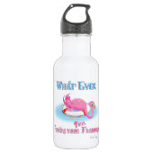 Wat drijft je roze flamingo? waterfles  (Voorkant)