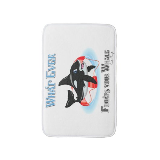 Wat drijft je walvis 2? badmat (Voorkant Verticaal)