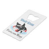 Wat drijft je walvis 2? creditkaart flessenopener (Achterkant Gekanteld)