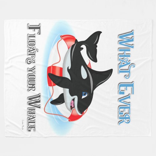 Wat drijft je walvis 2? fleece deken (Voorkant (Horizontaal))