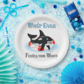 Wat drijft je walvis 2? papieren bordje (Feest)