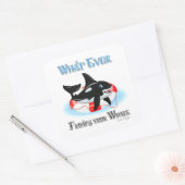 Wat drijft je walvis 2? vierkante sticker (Envelop)