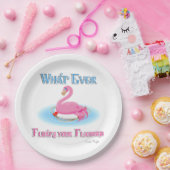 Wat drijft Uw Flamingo 2 Papieren Bordje (Feest)