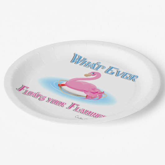 Wat drijft Uw Flamingo 2 Papieren Bordje (Gekanteld)