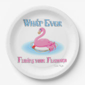 Wat drijft Uw Flamingo 2 Papieren Bordje (Voorkant)