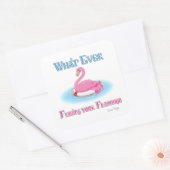 Wat drijft Uw Flamingo 2 Vierkante Sticker (Envelop)