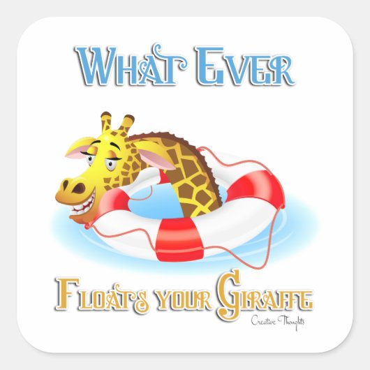 Wat drijft Uw Giraffe 2 uit Vierkante Sticker (Voorkant)