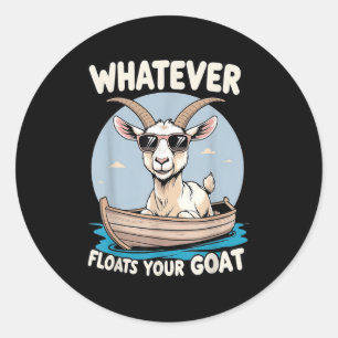 Wat drijft uw Goat Funny Pun Humor Ronde Sticker