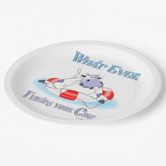 Wat drijft Uw Koe 3 uit Papieren Bordje (Gekanteld)