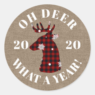 Wat een 2020 Burlap Buffalo Pset. Ronde Sticker
